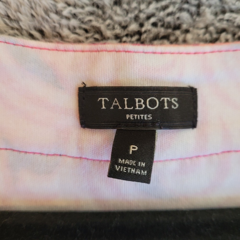 Talbots Beachy Dress XS Petite Pink Jersey Knit Sheath Cotton Coastal 16546 - Picture 3 of 10